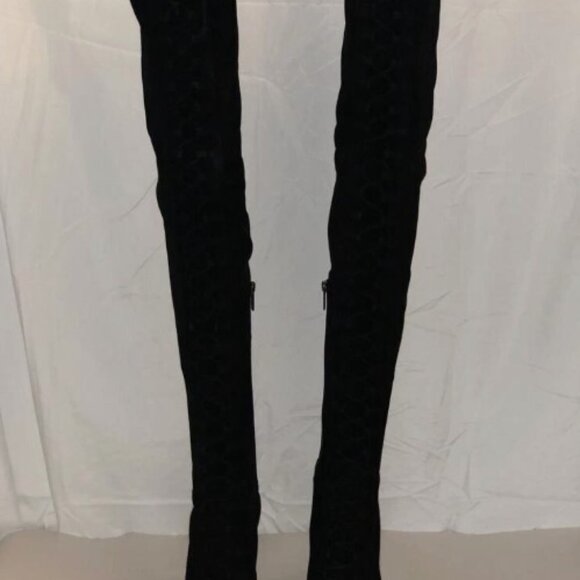 40 US 9❤️LE SILLA ITALY LEATHER SUEDE STRETCH OVER KNEE HIGH HEELS TALL BOOTS - Picture 6 of 13